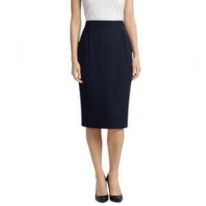 Salvatore Ferragamo Navy Blue Pencil Skirt 42 27” Waist